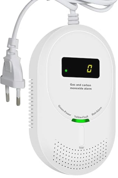 Gas en CO melder - Dubbele sensor - Huis veiligheid - LCD display - 1 stuk - Wit