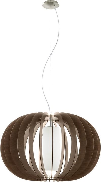 EGLO Stellato 3 - Hanglamp - 1 Lichts - Ø700mm. - Nikkel-Mat - Bruin, Wit