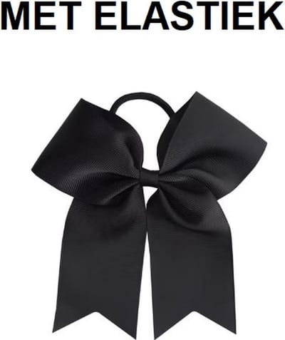 Mooie Grote Haar Strik Ribbon - Haarelastiek - Zwart - Haarelastiek - Groot – Zwarte Haarstrik – Grote Haaraccessoire – Elastische Haarband – Feestjes, Dagelijks Gebruik en Styling – Zwart – Grote Haarstrik – Mooie Ribbon