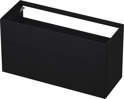INK wastafelonderkast 2 laden greeploos push to open gelakt 120x45x65cm, mat zwart