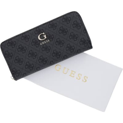 GUESS portemonnee Coleen Logo Zip Around Wallet Coal Logo donkergrijs