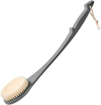 Dailygoods- Rugschrobber voor douche 17 inch - Doucheborstel - Exfoliërende Lichaamsborstel - Lange Steel - Zachte Borstelharen - Duurzaam en Antislip