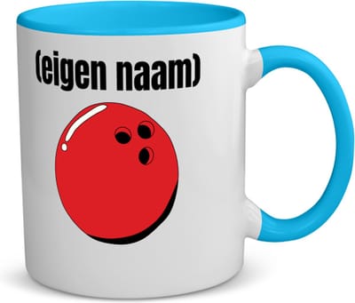 Akyol - bowlingbal met eigen naam koffiemok - theemok - blauw - Bowlen - bowlers - sport - verjaardagscadeau - klein cadeautje - kado - gift - geschenk - verrassing - 350 ML inhoud