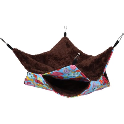 Zachte Warme Huisdier Hamster Hangmat Hangbed Huisdier Deken voor Kleine Dieren(Perzik Hart L) Heart Shaped black