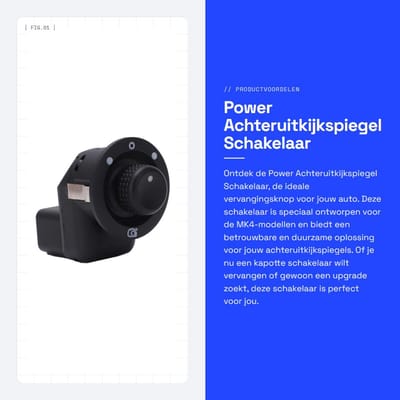 Dailygoods - Power Achteruitkijkspiegel Schakelaar - Vervangingsknop - Perfecte Pasvorm - Auto Accessoire - Betrouwbaar en Duurzaam - Geschikt voor MK...