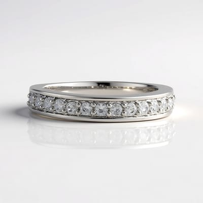 Cavill - Zilveren Ring - 925 Sterling Zilver Platina Verguld - 16 Cambodjaanse Zirkoon 0 517 ct Rond Pave Elegant Smal Design Dames