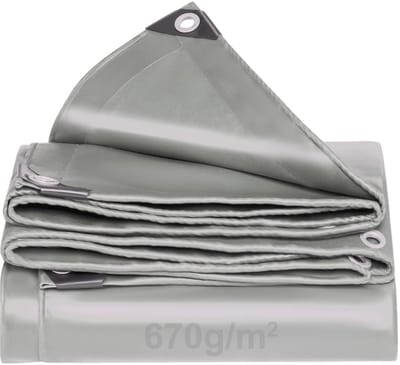 Dailygoods- Afdekzeil 670 g/m² - Waterdicht - Scheurvast - UV-bestendig - Vrachtwagenzeil - Oogjes voor bevestiging - Zeildoek