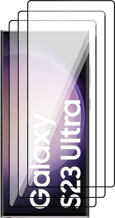 Screenprotector geschikt voor Samsung Galaxy S23 Ultra - PET Glasfolie Beschermglas Screen Protector - 3 Stuks
