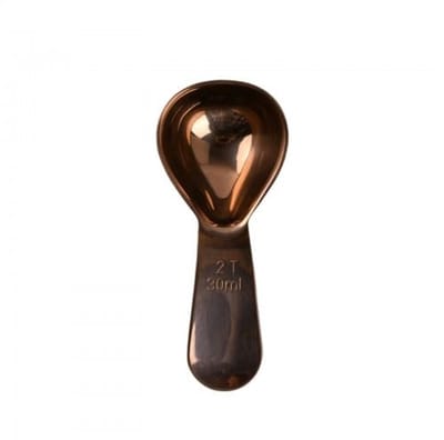Dailygoods - 30 ml koffielepelportioneerder van 304 roestvrij staal (roségoud), maatlepel met korte handgreep, vaatwasmachinebestendig, doseerlepel voor koffiebonen, eiwitpoeder, bakingrediënten