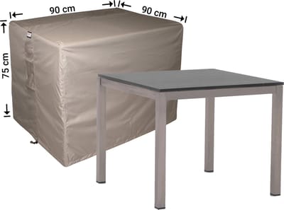 Raffles Covers Beschermhoes tuintafel - 90 x 90 H: 75 cm - RT90 - Waterdicht - Ademend - UV-bestendig - Elastisch rijgkoord - Beschermhoes tuinmeubelen