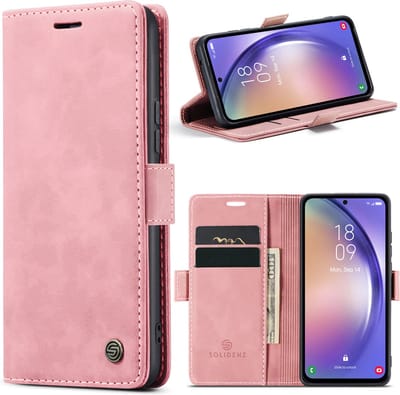 Solidenz Hoesje - Geschikt voor Samsung Galaxy A54 - Urban Book - Roze