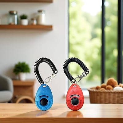 Hond Training Clicker - Huisdier Clicker - Gedrag Trainen - Met Polsband - 2 stuks - Rood en Blauw