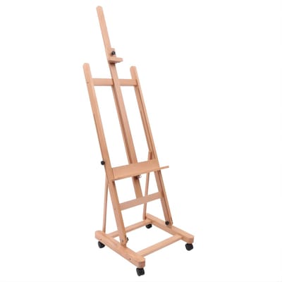 Schildersezel – Houten – Verstelbare Hoogte, Premium H-Frame, Draagbare Vloerstandaard met Wielen – Voor Kunsttentoonstellingen en Studio’s