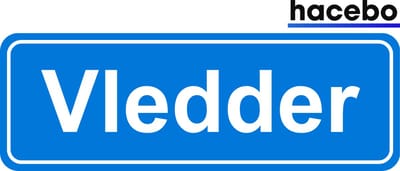 Hacebo - Plaatsnaam Sticker - 29x10 CM - Vledder sticker - Verkeersborden sticker - grappige cadeaus - Vledder
