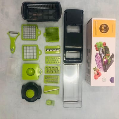 16-in-1 Multifunctioneel Groentehakker Gereedschap Cocina Handmatige Groentesnijder Aardappelschaaf Keukengadgets black