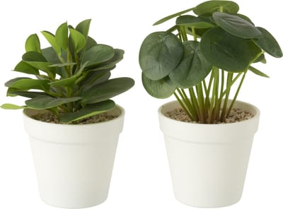 J-Line plant in pot - kunststof - groen - 2 stuks