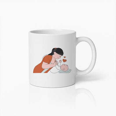 Moeder en Baby Liefde Mok – Hartverwarmende Koffiebeker voor Moeders, Babyshower Cadeau Idee
