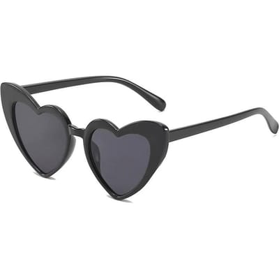 Lunettes de soleil en forme de cœur pour enfants, jolies lunettes de soleil d'extérieur pour garçons et filles noir
