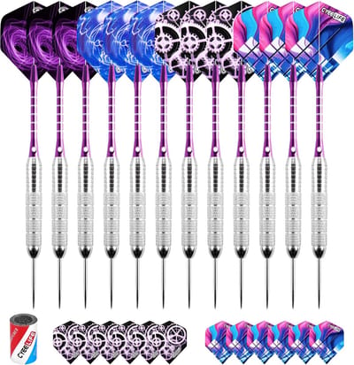 Professionele darts - 12 stuks met metalen punt en accessoires