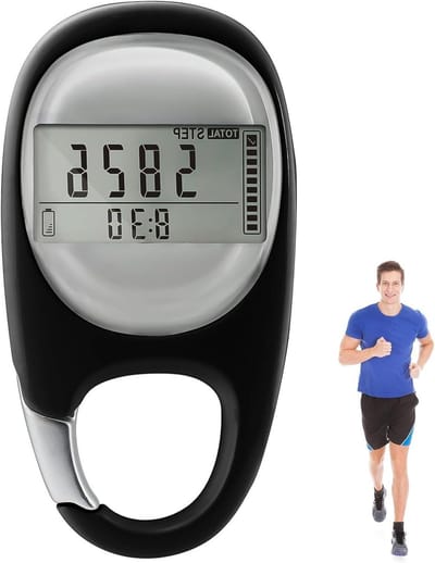 Stappenteller - Pedometer clip - Fitness bijhouden - Zonder app - 7 dagen opslag - Zwart