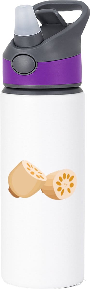 Hacebo® - Bananen waterfles met rietje paars - Fruitschaal - Fruit liefhebbers - Banaan - vrucht - gezond eten - water fles - 650ML