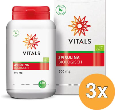 3x Vitals Spirulina 500 mg bio (180 tabletten)