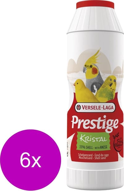 Versele-Laga Prestige Schelpenzand Bus Wit Kristal - Vogelbodembedekking - 6 x 2 kg