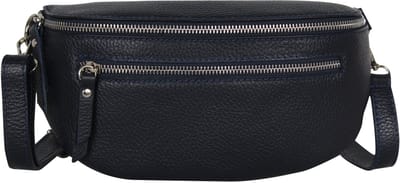 AmbraModa GLX2 - Heuptas buiktas crossbodytas, ideaal voor vakantie, reizen, uitgaan gemaakt van echt leer. Donkerblauw