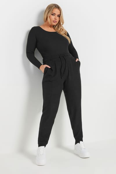 Yours Zachte Joggingbroek Met Toelopende Pijpen In Zwart Size 44