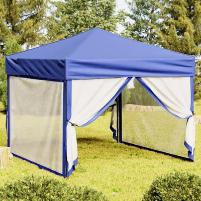 vidaXL - Partytent - inklapbaar - met - zijwanden - 3x3 - m - blauw