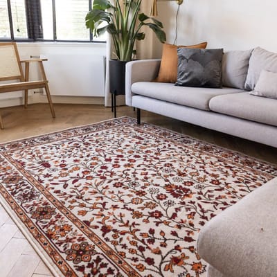 Vintage Vloerkleed Nazly Creme/Oranje - 190 x 280 cm (L)