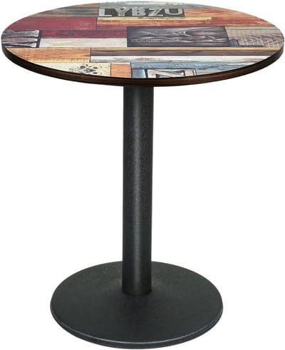 Eettafel Hout - Keukentafel Klein - Gezellig Eten - Stabiele Stalen Voet - 60 x 60 cm - Natuurlijk Hout