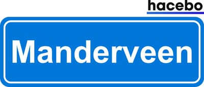 Hacebo - Plaatsnaam Sticker - 29x10 CM - Manderveen sticker - Verkeersborden sticker - grappige cadeaus - Manderveen