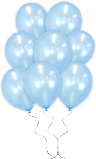 LUQ - Luxe Metallic Licht Blauwe Helium Ballonnen - 100 stuks - Verjaardag Versiering - Decoratie - Latex Ballon Blauw