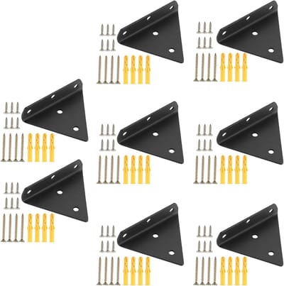 Set van 8 Onzichtbare Driehoekige Planksteunen van 10 cm - Sterke Metalen Beugels voor Wandplanken, Boekenkasten en Opbergrekken tot 25 kg Capaciteit