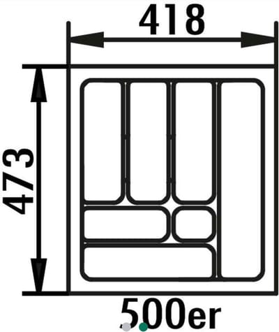 Bestekbak 4, 418 x 473 mm - Geschikt voor alno- en bloemextracten - Kastbreedte 500 mm