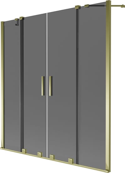 Mexen Velar Duo badwand 2-delige schuifwand 140 x 150 , grafiet, goud - 896-140-000-42-50