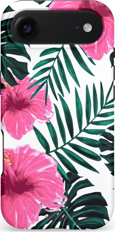 Casetastic hoesje geschikt voor Apple iPhone Air - MagSafe - Dubbellaagse bescherming - Tropenavond - Fashion Case - Roze Wit Donkergrijs Lichtgrijs