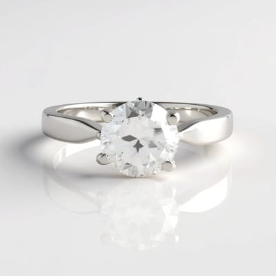 Cavill - Zilveren ring - 925 Sterling Zilver met Platina Plating - Witte topaas 2,209 ct - Ronde topaas ring uit Brazilië - Elegante zilveren sieraden