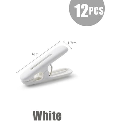 12 stuks/pak plastic wasknijpers wasklemmen multifunctionele winddichte handdoeken sokken wasknijperhangers wit