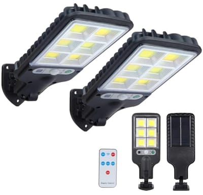 Buitenlamp op zonne-energie met bewegingsmelder - Waterdichte zonnelamp voor tuin, garage en erf met afstandsbediening