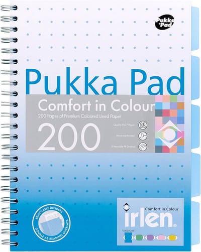 A4 Projectschrift Set van 3 - Gekleurd Gelinieerd Papier met Herpositioneerbare Verdelers voor Visuele Ondersteuning