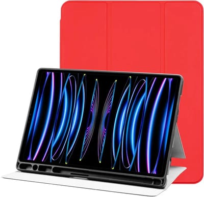 Tablet Hoes Geschikt voor Apple iPad Pro 11 | Luxe Tri-Fold Book Case | Kunst Leren Bescherm Hoes | Standaard Functie | Rood