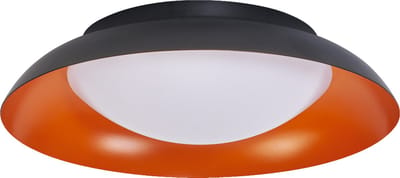 LEDVANCE Orbis Plate LED plafondlamp, zwart-oranje, 19W, 1000lm, 3000K, 310mm, 830 vriendelijk warm wit, dimbaar in 3 niveaus door te trappen, IP20 bescherming, inclusief montageschroeven en pluggen