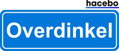 Hacebo - Plaatsnaam Sticker - 29x10 CM - Overdinkel sticker - Verkeersborden sticker - grappige cadeaus - Overdinkel