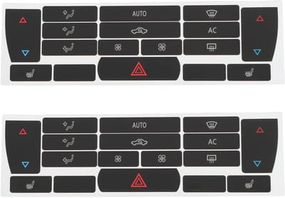 Dailygoods- AC Controle Knop Stickers - 2 Sets - Compatibel met SAAB 9-3 - Zwart - Vinyl - Eenvoudige installatie - Autostickers