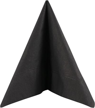 Servetten - 20x - zwart - 33 x 33 cm - papier - lunch/diner servetjes - Tafeldecoratie 3-laags papieren wegwerp servetjes