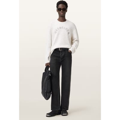 AllSaints Curv Crew Ecru White Taglia: XS | Maglioni a maglia Outlet | Uomo | Marrone