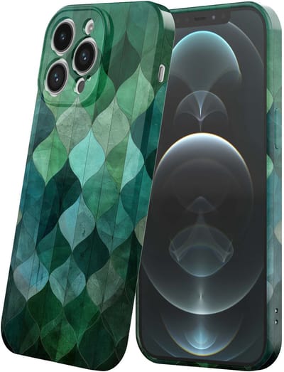 Smartphonica Telefoonhoesje Geschikt voor iPhone 12 Pro Max met Groene Bladeren Opdruk - Flexibel Softcase TPU - Backcover Case Green Leafs Design geschikt voor iPhone 12 Pro Max