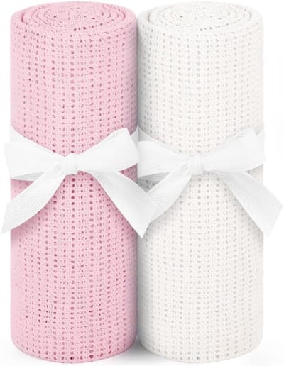 Newborn Katoenen Baby Mobiel Dekentje 100 x 75 cm, Geschikt voor Kinderwagen, Autostoel en Ledikant, Zacht en Ademend Dekbed voor Baby's